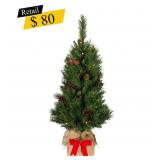 #10 Pre-Lit Pine Cone Tree, 3 ft.