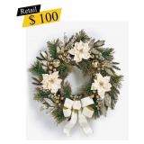 #8 Holiday Lane - Floral & Bow Wreath
