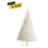 #73 White Pre-Lit Christmas Tree, 8 ft.