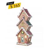 #27 Glitzhome - Lighted Gingerbread House Figurine