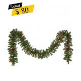 #7 Pre-Lit Crestwood Spruce Garland, 9 ft.