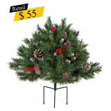 #18 Pre-Lit Frosted Berry Urn Filler, 18"