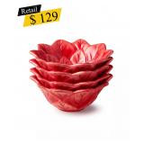 #11 Poinsettia Ice Cream Bowls, Set of 4