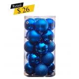 #3 Blue Christmas Ball Ornaments, Set of 20