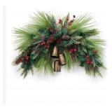 Personalized Teardrop Christmas Door Swag, Red Ber