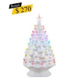 #18 Mr. Christmas White Ceramic Light-Up Tree, 24"