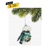 #1.5 Holiday Lane - Emerald Snowman Ornament