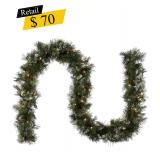 #6 Pre-Lit Willow Christmas Garland, 9 ft.