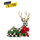 #16 MacKenzie-Childs - Holly Check Deer Figurine