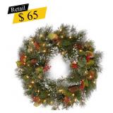 #5 Pre-Lit Wintry Pine Wreath