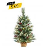 #10 Snow-Tipped Pine & Berry LED Tree, 2 ft.