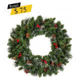 #12 Pre-Lit Spruce Wreath