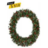 #65 Pre-Lit Wintry Pine Wreath, 48"