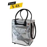 #9 CleverMade - 90L Foldable Rolling Tote, Silver