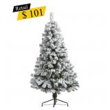#15 Flocked West Virginia Fir Tree, 5 ft.