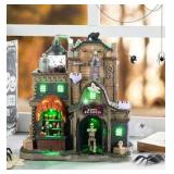 #25 Glitzhome 11" H Lighted Resin Halloween R$250