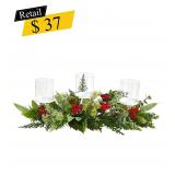 #10 Winter Greenery & Berries Candle Holder, 20"