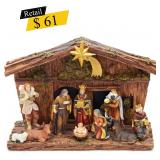 #12 Kurt Adler - Nativity Set with Stable, 11-Pcs