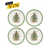 #14 Spode - Christmas Tree Salad Plates, Set of 4