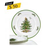 #9 Spode - Christmas Tree Dinner Plates, Set of 4