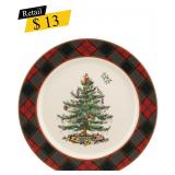 #2 Spode - Christmas Tree Tartan Salad Plate