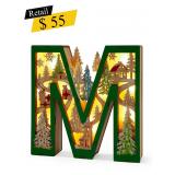 #6 Giftcraft - LED Wooden Monogram M