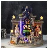 #16Glitzhome 9.75"H Lighted Resin Halloween R$200
