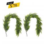#12 PE Christmas Greenery Garlands, Set of 2, 6 ft