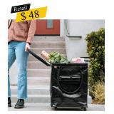 #9 CleverMade - 90L Foldable Rolling Tote, Black