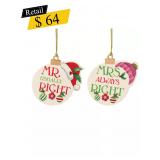 #6 Lenox - Mr. & Mrs. Ornaments, Set of 2