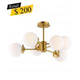 #44 Bistro -6-Light Satin Brass Sputnik Chandelier