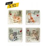 #7.50 Winterï¿½s Walk Canapï¿½ Plates, Set of 4