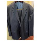 Menï¿½s Hickey Freeman Navy Suit, 46L Made in