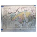 1856 Michigan & Wisconsin Map Reproduction Print