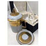 Hand-Painted Thai Porcelain Mug & Saucer Set