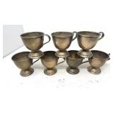 Vintage 7 Nickel Silver Punch Cups 4oz