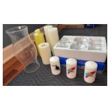 Glass Tea Set of 6, Hurricane & Candles