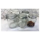 Five Glass Storage Containers with Lids