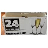 Glass Champagne Flutes Set of 24