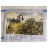 Civil War Battle Print ï¿½The Railroad Cutï¿½ 25x18ï¿½