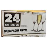 Glass Champagne Flutes Set of 24
