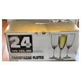 Glass Champagne Flutes Set of 24