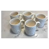 Cream Scroll Patterned Mugs Set of 5