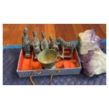 Amethyst  Bookends& Qin Dynasty Terracotta Soldier