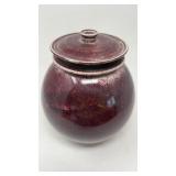 Glazed Pottery Storage Jar w/ Lid