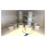 Basketweave Ceramic Cups & Saucers - 18 pcs