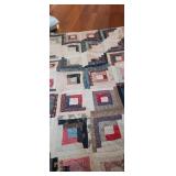 Handmade Log Cabin Quilt  Approximately 140x80