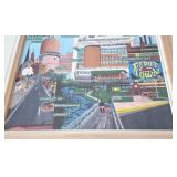 Ypsilanti Michigan Landmarks in Glass Frame 23x19