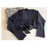 Animal print tea with polo sweater