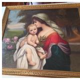 Framed Madonna & Child Religious Print